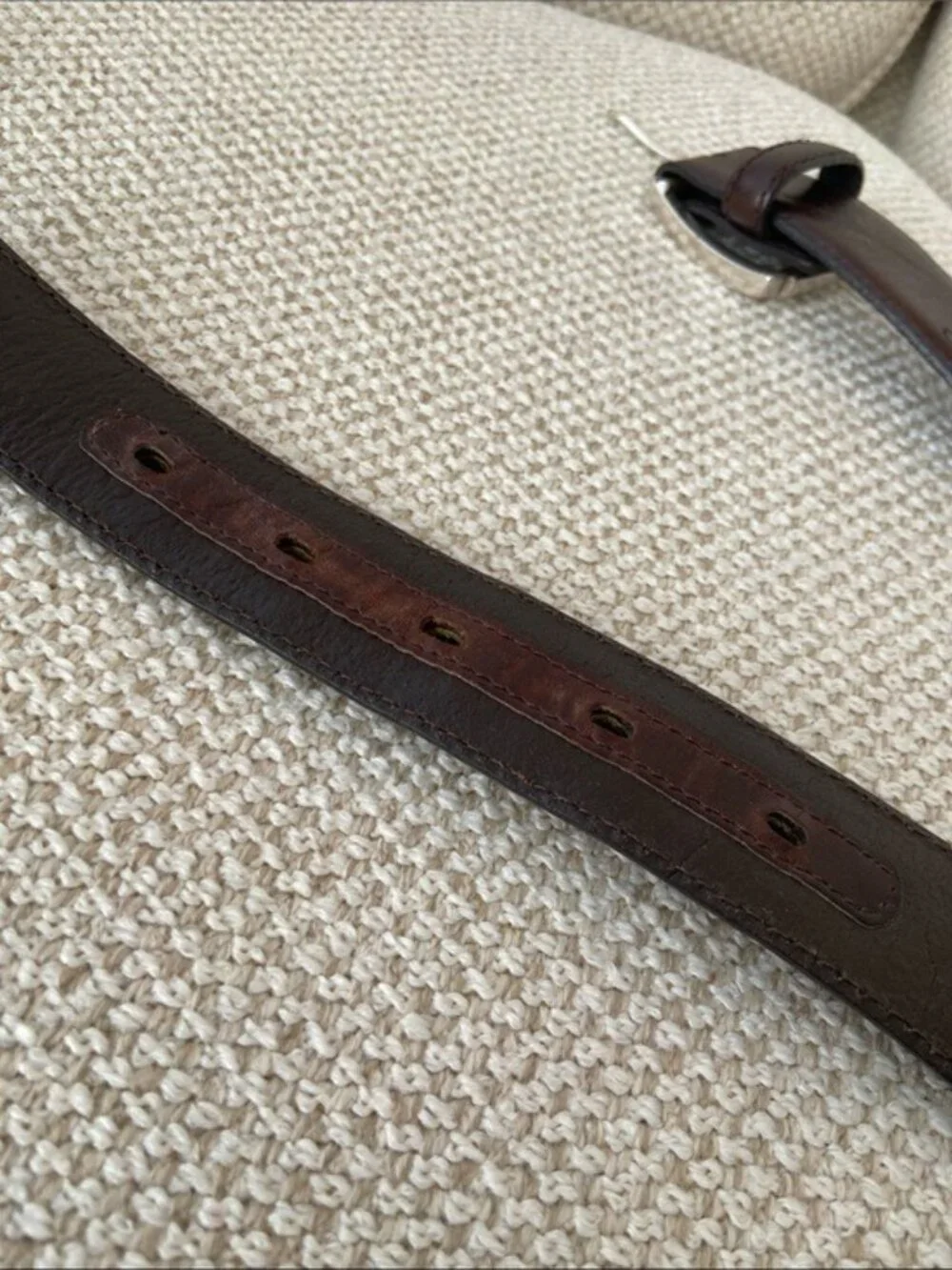 Brighton Brown Leather Belt Size 40 Three-Tone Silver Buckle 1 3/8